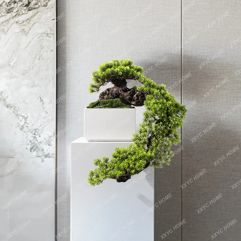 L plant welcome pine bonsai new Chinese porch Duanjing platform zen green plant soft decoration jewelry