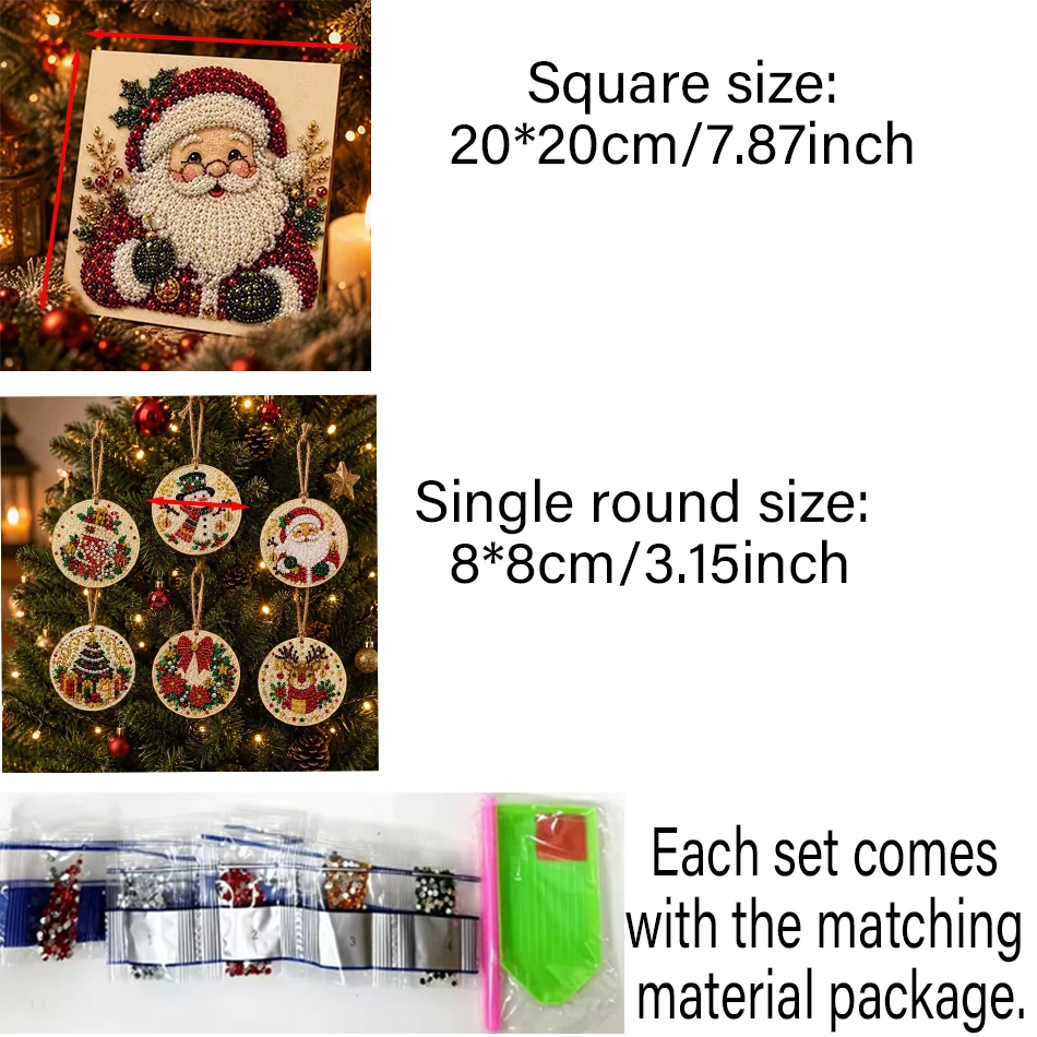 クリスマスを盛り上げる、ダイヤモンドアートキット。木製のクリ - Woodworking Resin のレビューと価格