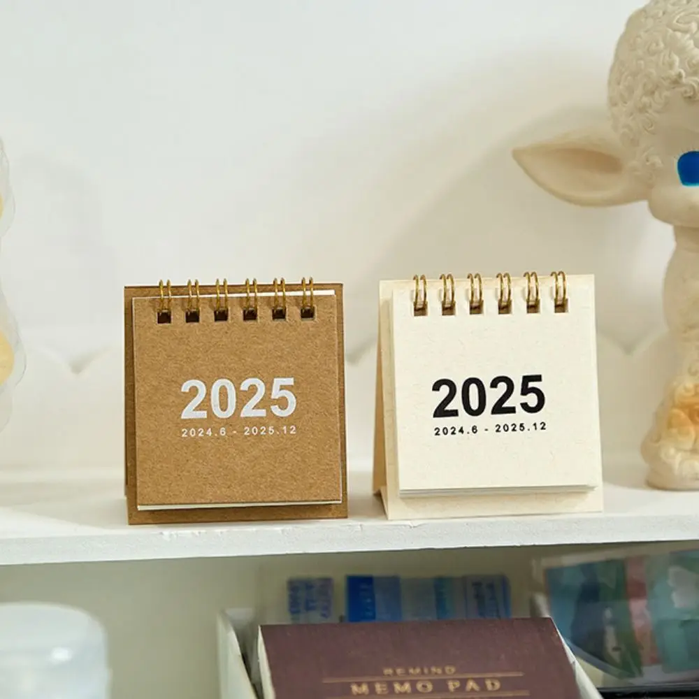 2025 Thick Paper Desk Calendar Office School Supplies Simple Desktop Decorations Knickknacks Home Decoration Mini Calendar