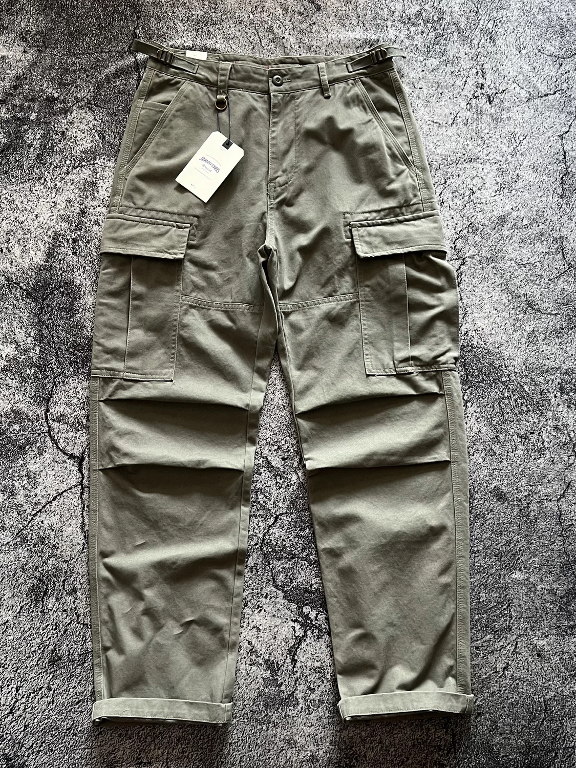 

American Retro Heavyweight Pure Cotton Workwear Pants Loose Straight Leg Multi-ket Casual Trousers Basic Color