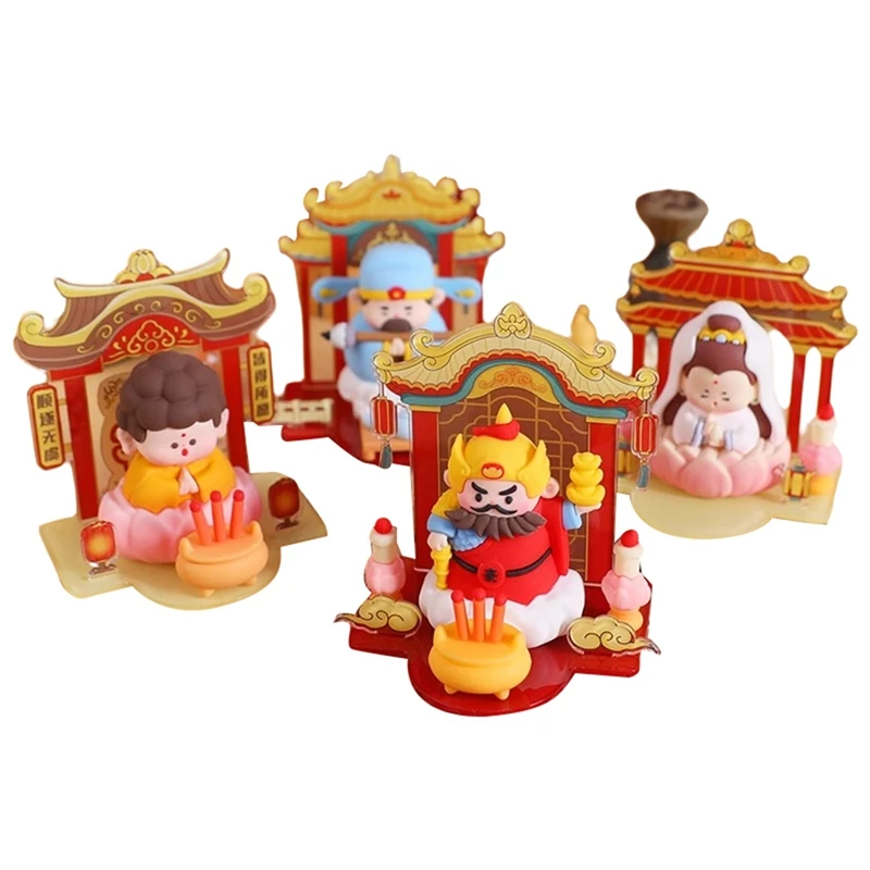 Chinese Deity Figurines Desk Organizer Car Interior Decor Office Stress Relief Ornament Car/Buddha Shrine Decor-AD23