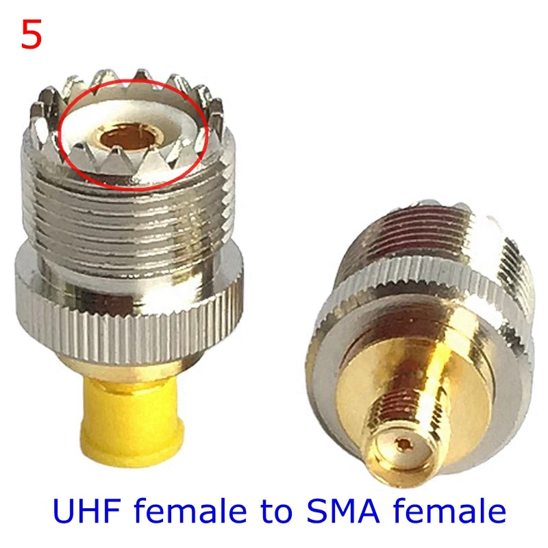 2Pcs/lot PL259 SO239 UHF PL-259 SO-239 To SMA Male Female Straight Connector UHF To SMA Male Female RF Coax Brass Nickel Plated