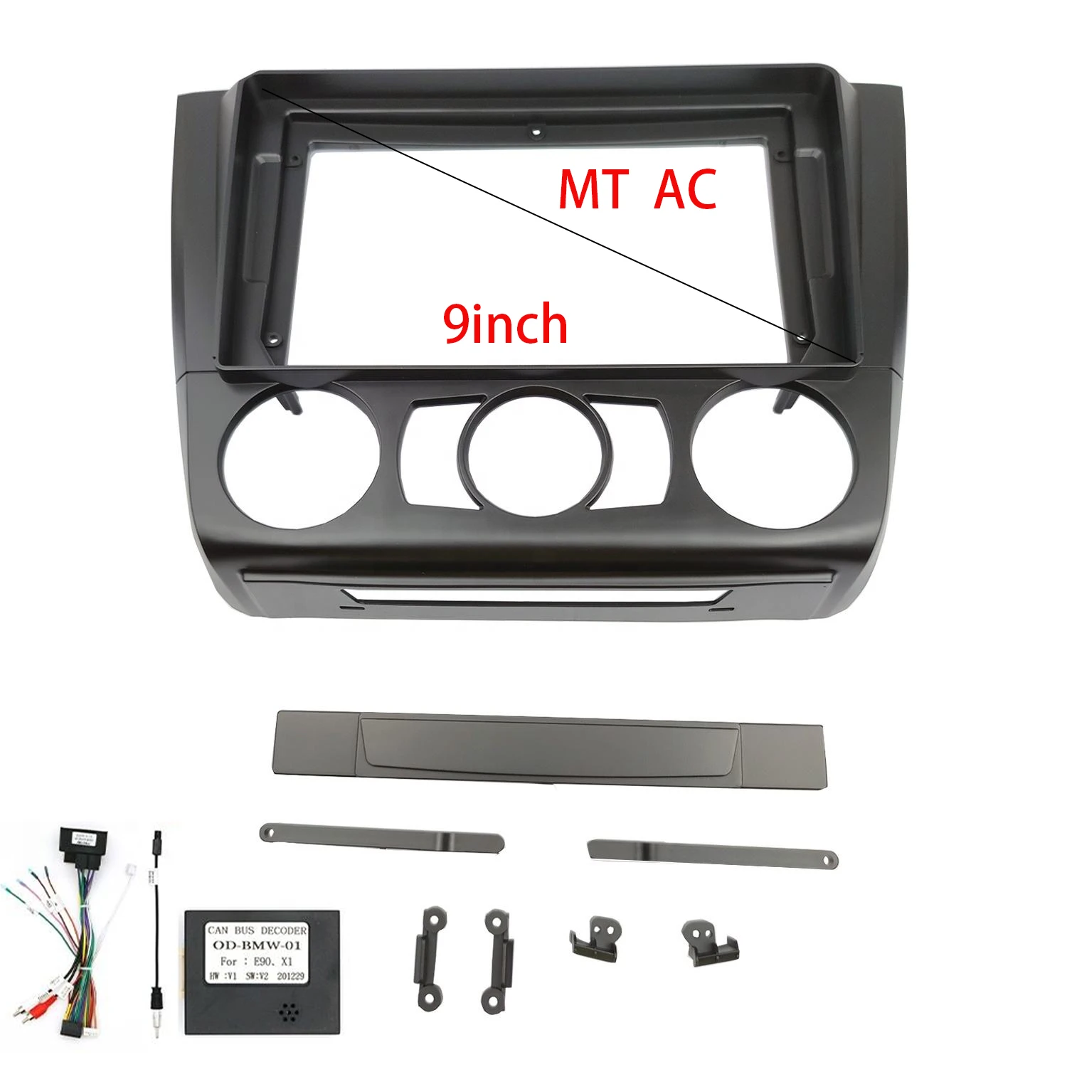 

9 Inch Car Fascia Frame Adapter Canbus Box Decoder For BMW 1 Series E81 E82 E87 E88 Android Radio Dash Panel Frame Kit