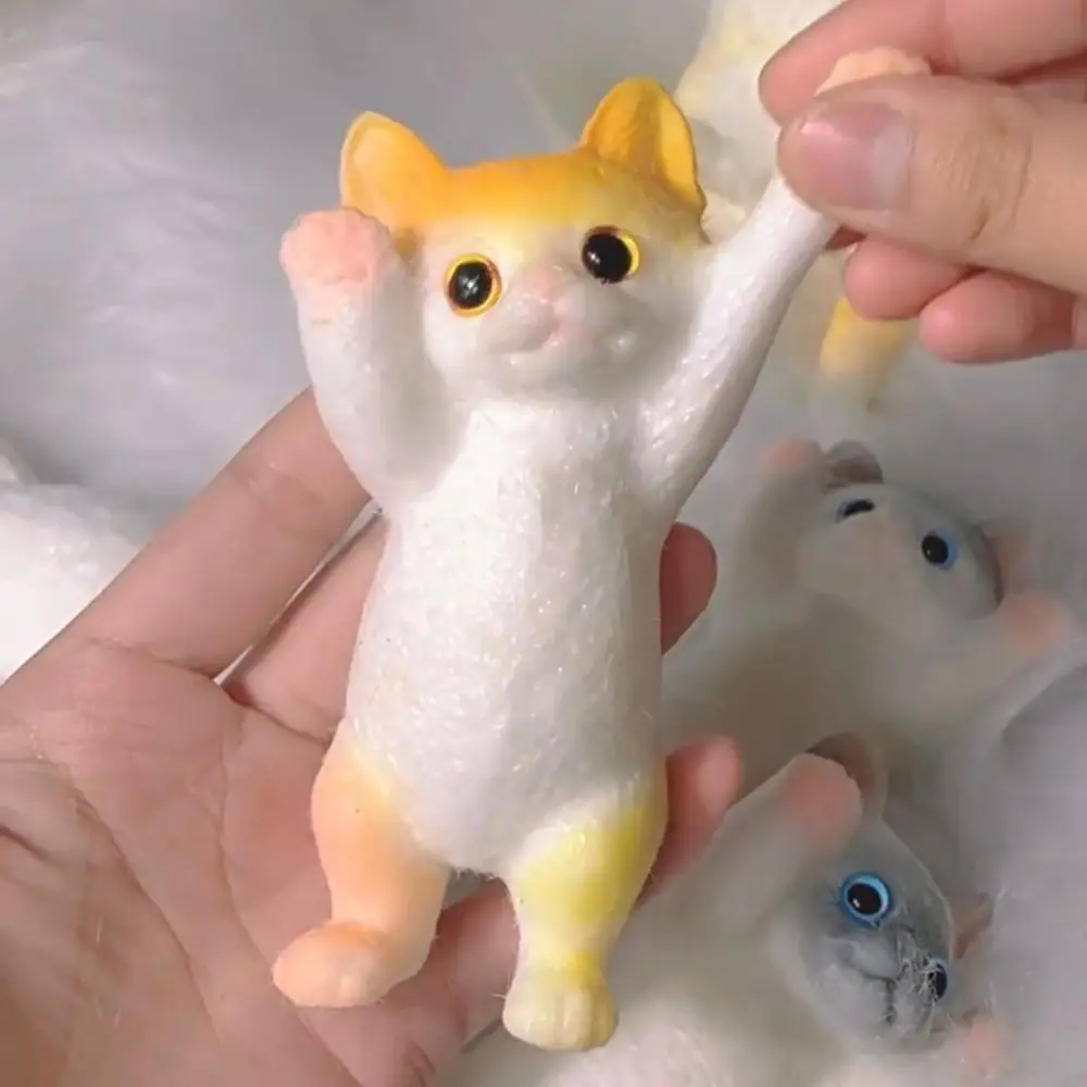 Bonito lento rebote gato boneca squeeze brinquedo dos desenhos animados simulação colorida gato squeeze brinquedos animal mini gato brinquedo mini ornamentos