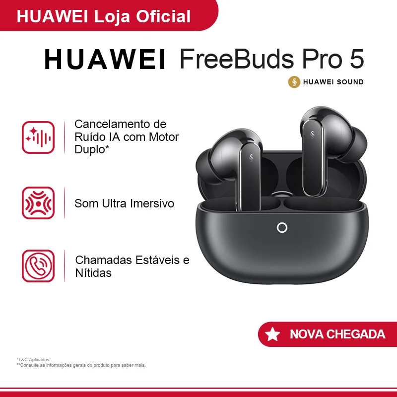 HUAWEI FreeBuds Pro 5 | Fone de Ouvido Bluetooth Sem Fio | Som Ultra Imersivo | Chamadas Nítidas