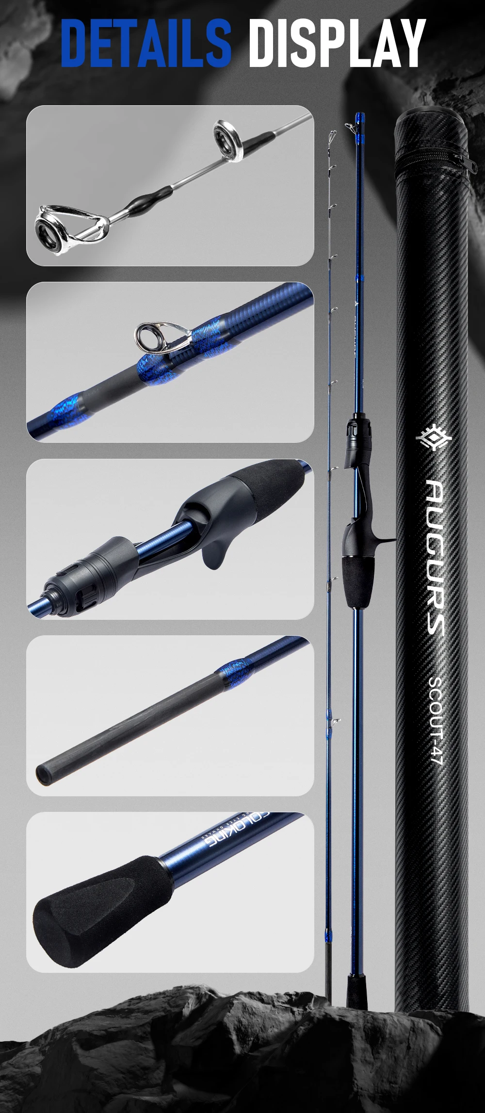 SOLOKING SCOUT47 Oktopus-Tintenfisch-Angelrute 9:1 Action Jigging Boot- und Meeresangelrute 61g Leichtgewichtige Webfooted-Rute – Detail 9
