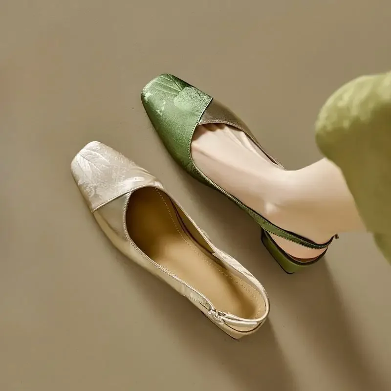 

2025 NEW Square-toe Ankle Strap Fashion Sandals Women Square Heel Shoes One-word Buckle Sandalias Lady Retro Elegant Heels Shoes