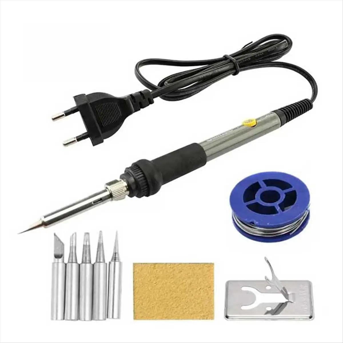 HOME USE-A 60W Adjustable Temperature Electric Soldering Iron EU 220V Welding Iron Rework Station Heat Pen Tips DIY for Repairin