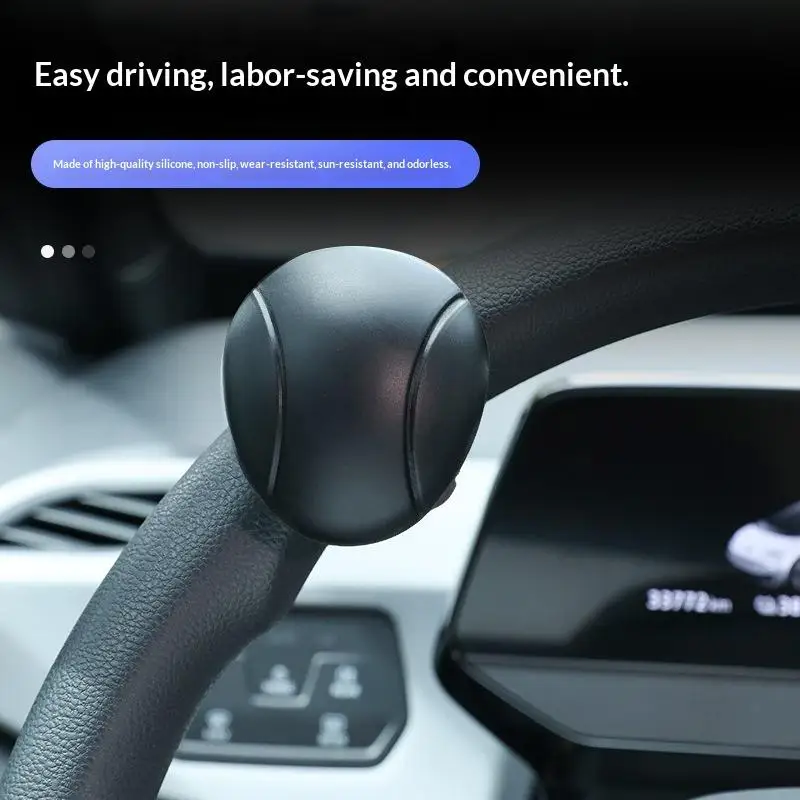 

Easy-Grip Silicone Steering Wheel Knob 360° Smooth Rotation One-Hand Operation With Built-in Metal Bearing & Non-Slip Grip