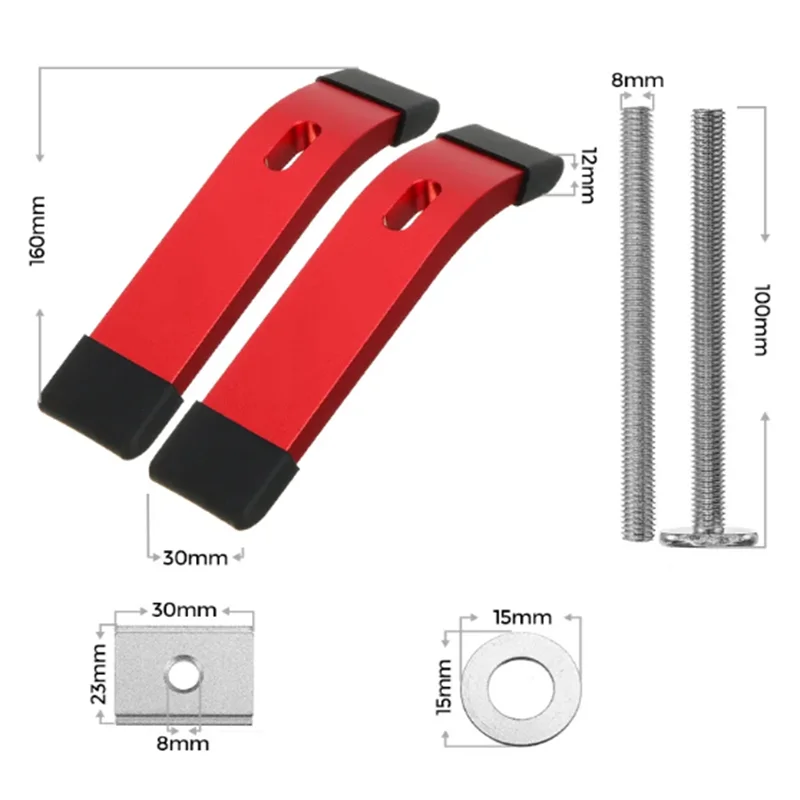 T-Track Hold Down Clamp Woodworking Chute Rail Table Saw Clamps High Strength Aluminum Alloy T Track CNC Router Clamp