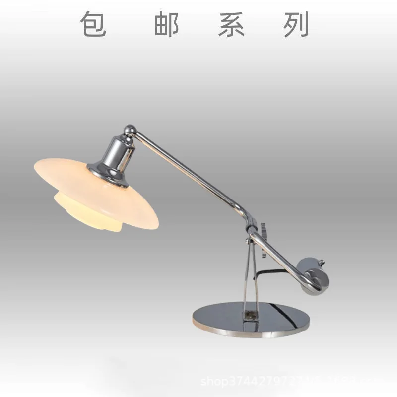 Denmark Classic Table Lamp Vintage Glass Desk Light Adjustable for Bedroom Bedside Piano