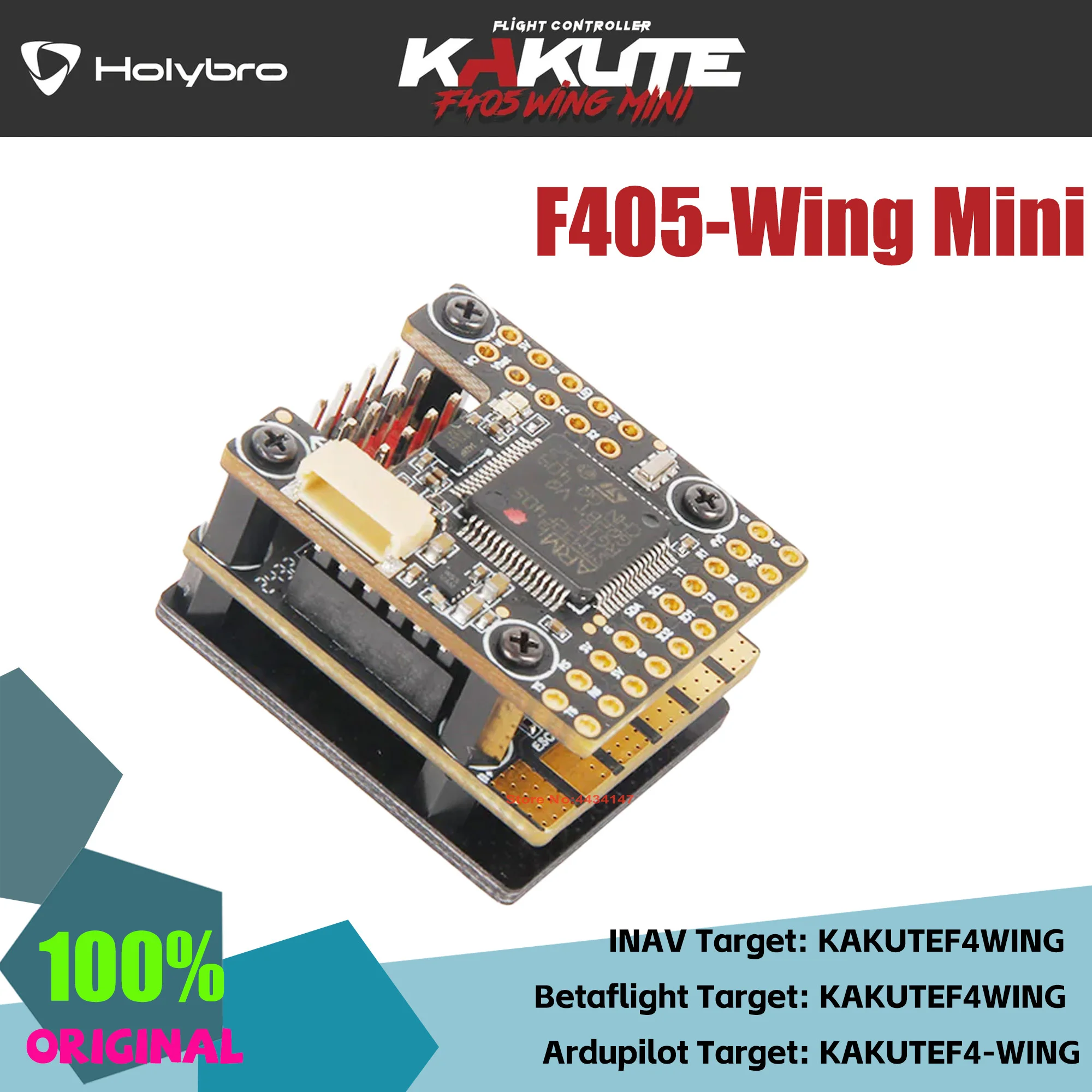 

Holybro Kakute F405-Wing Mini STM32F405 MCU ICM-42688-P IMU 5V/ 7.2V BEC I2C 2-8S for Fixed Wing & VTOL Applications FPV Drone