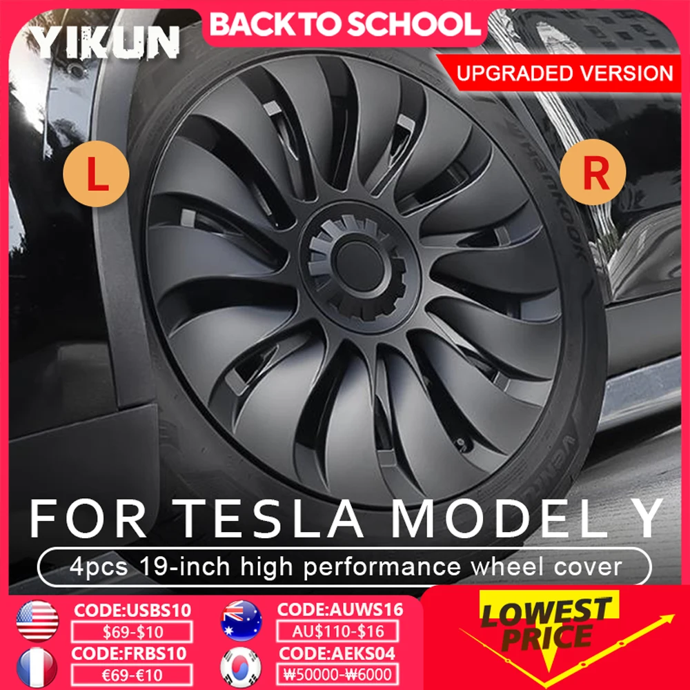 

4PCS Wheel Cover for Tesla Model Y 19 Inch Performance Automobile Replacemen Hub cap Full Rim Cover Car Accessories 2018-2024