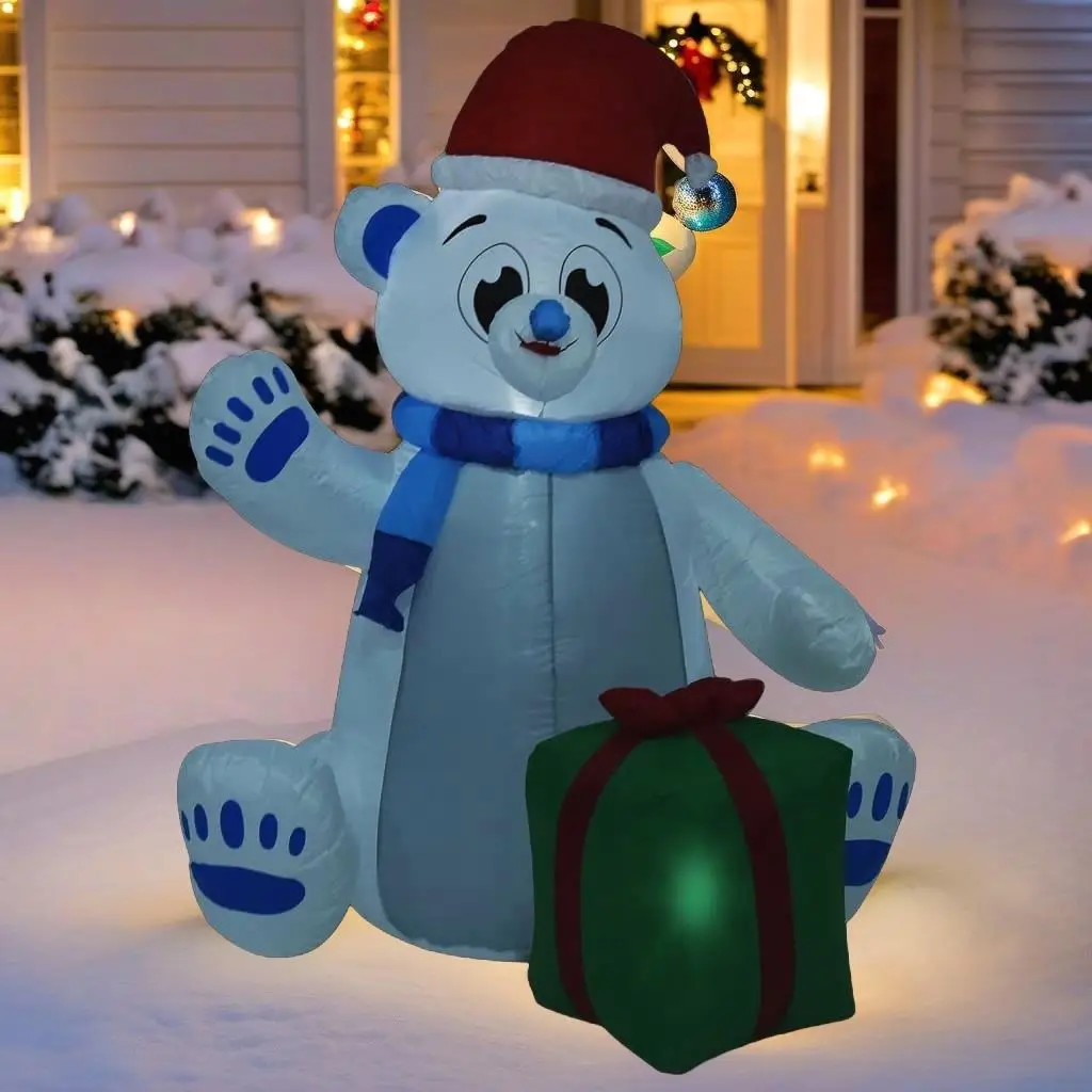 

6ft Inflatable Polar Bear for Christmas - Indoor & Outdoor Festive Decor