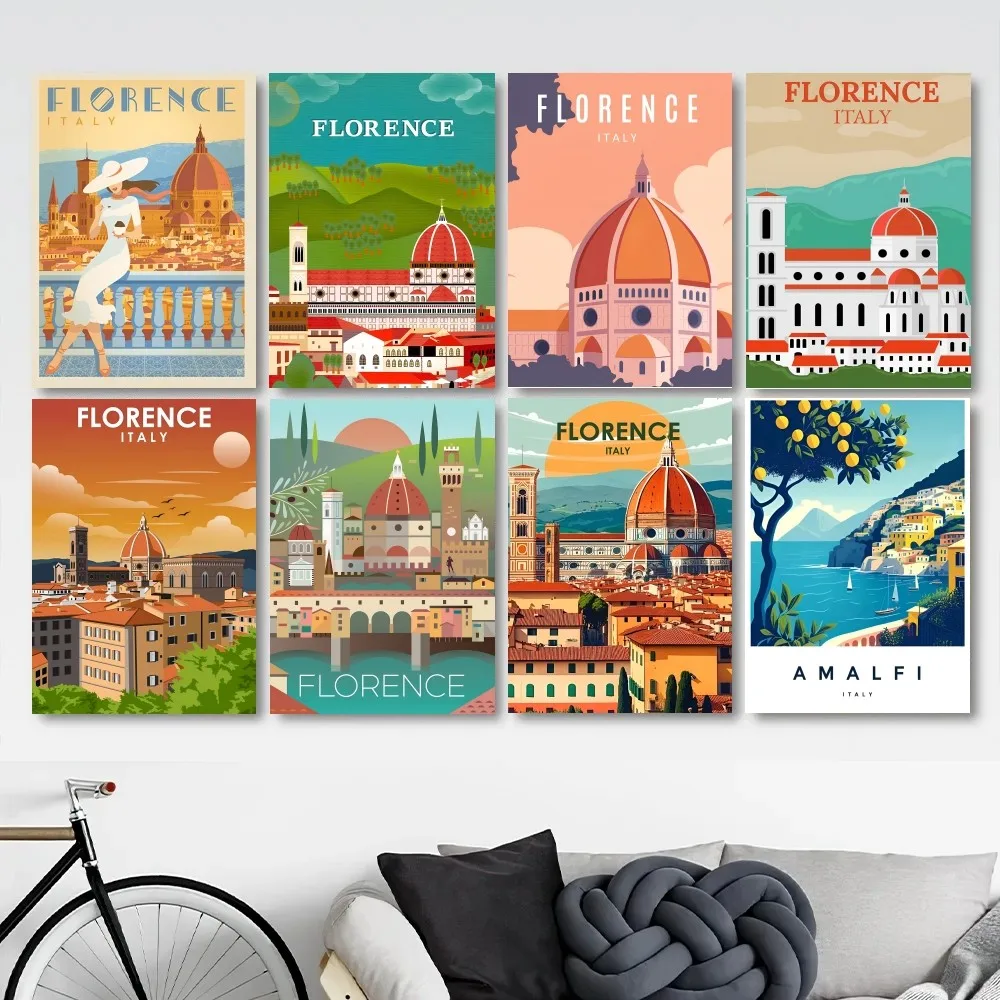 Florence Italy Print Europe TraveI Poster Stickers Living Room Bedroom Entrance Cafe Wall Art Decoration Painting  Decor