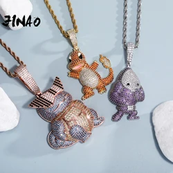 JINAO Fashion Necklaces 2022 NEW Animal Series Pendants High Quality AAA+ Ice Cravejado Cubic Zircon Men and Women Jewelry