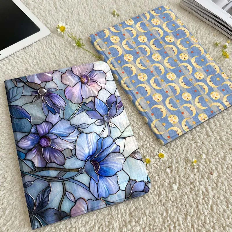 

Сине-фиолетовый чехол для планшета с цветочным узором для Xiaomi Redmi Mini Pad SE K 2 4 5 6 7 8 2023 2025 11 8.8 11.2 10.1 Pro, подарок