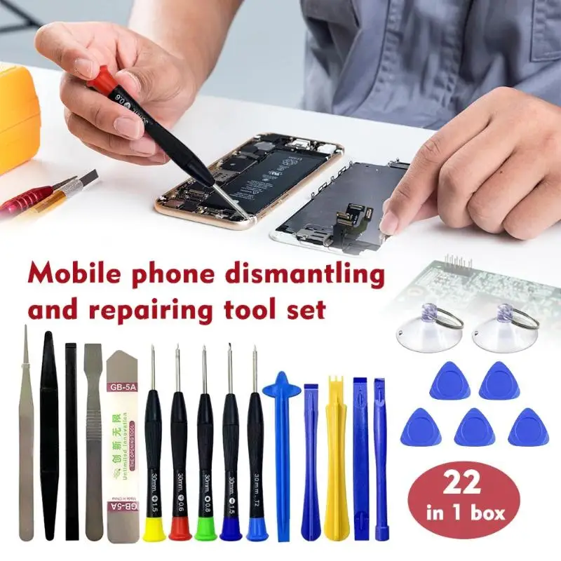 Universal Mobile Phone Repair Set 22Pcs Precision Screwdriver Pry Tools Smartphone Screen Disassemble Repair Hand Tool Kit