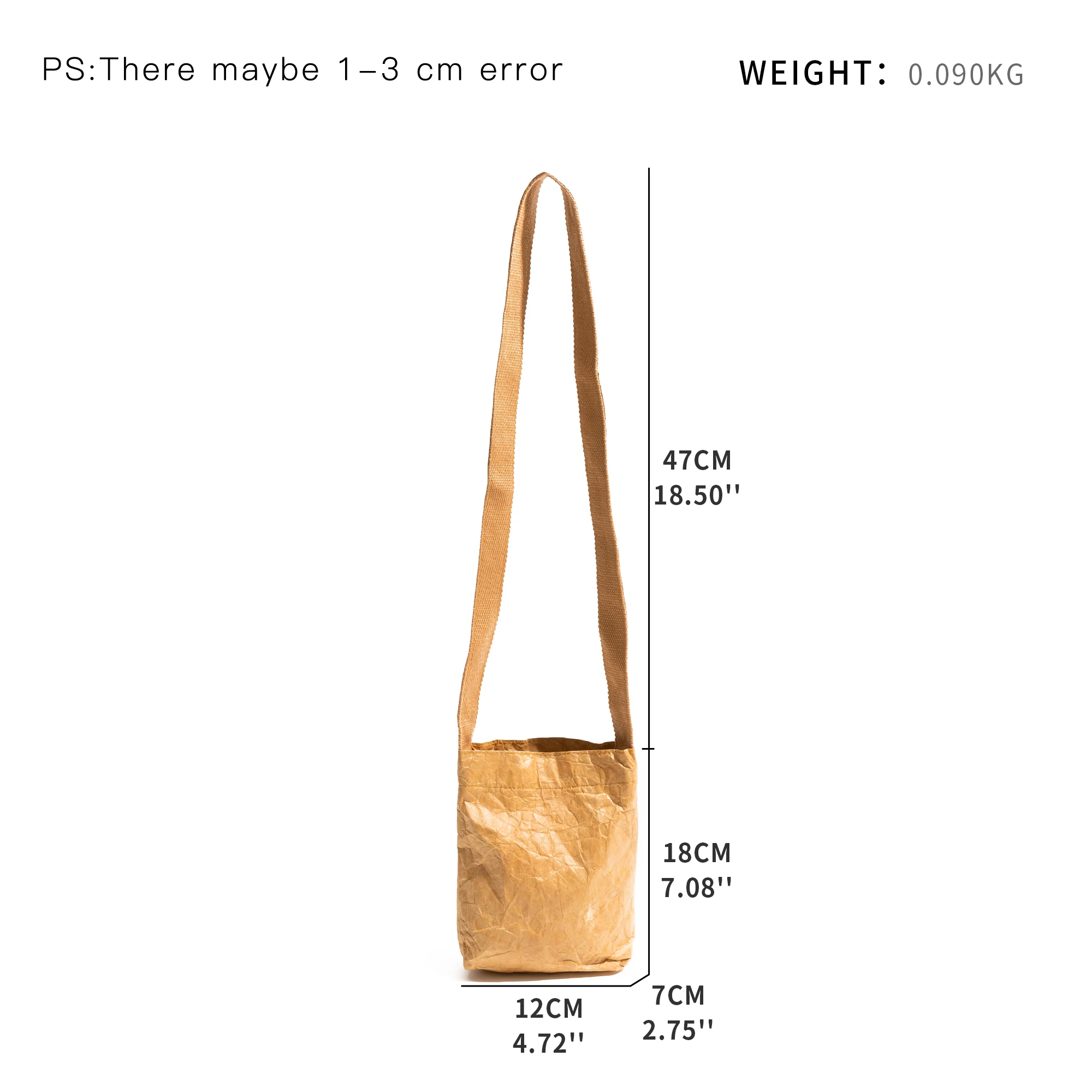 KOKOPEAS Pleated Kraft Paper Small Cellphone Bag For Women Simple Portable Mini Shoulder Purse Casual Lady Daily Crossbody Bag