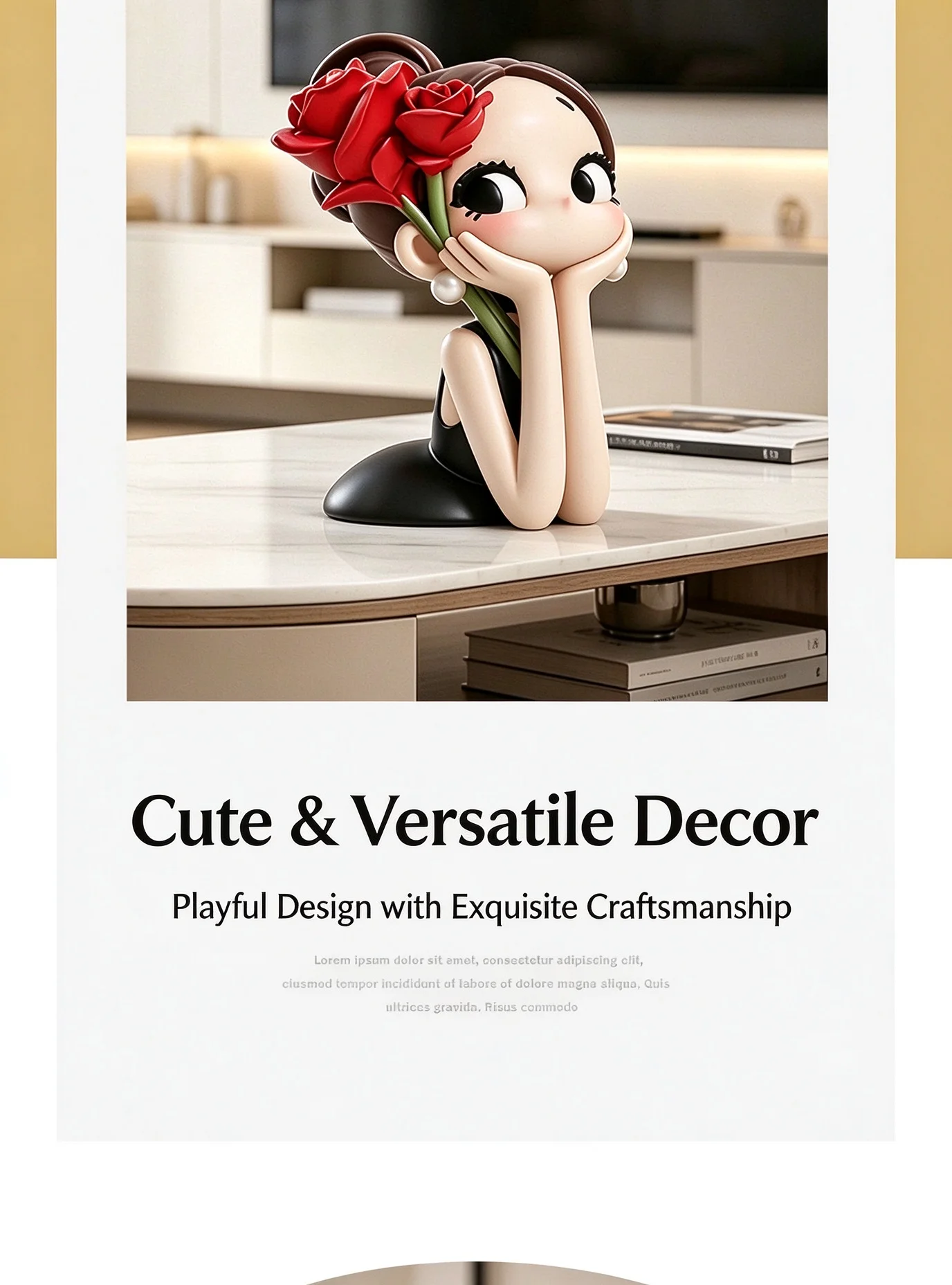 Cartoon Girl Desktop Ornaments, Soft Furnishings, Home Decorations, Fashionable and Personalized Crafts, Birthday Gifts for Couples - view 2