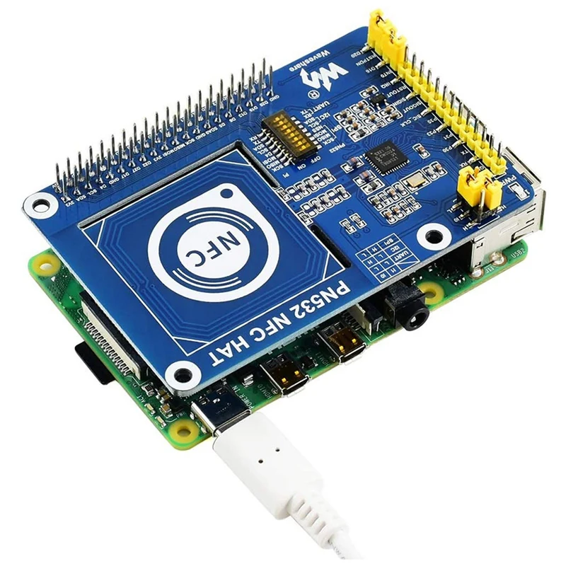 Waveshare-PN532 NFC HAT para Raspberry Pi, Suporta Três Interfaces de Comunicação, I2C, SPI, UART, Frequência 13.56MHz