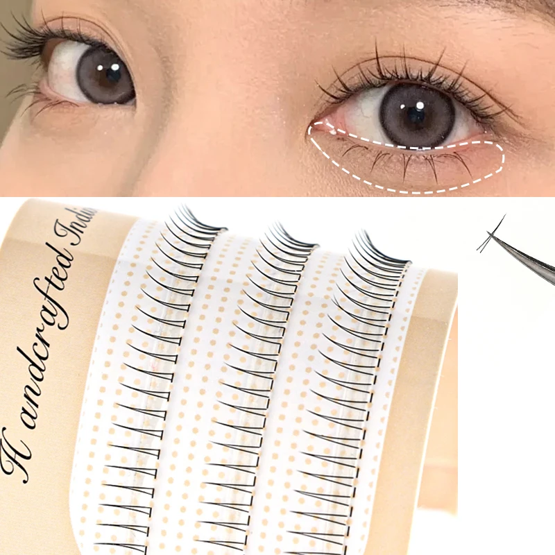 

V Shape Black Under Eyelash Extension 3 Rows Eyelashes Makeup Comic Eye Lashes Individual Cluster Grafting Fake Lashes Bunches