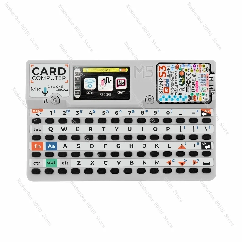 Cardboard StampS3 Microcontroller 56 Keyboard Card Computer