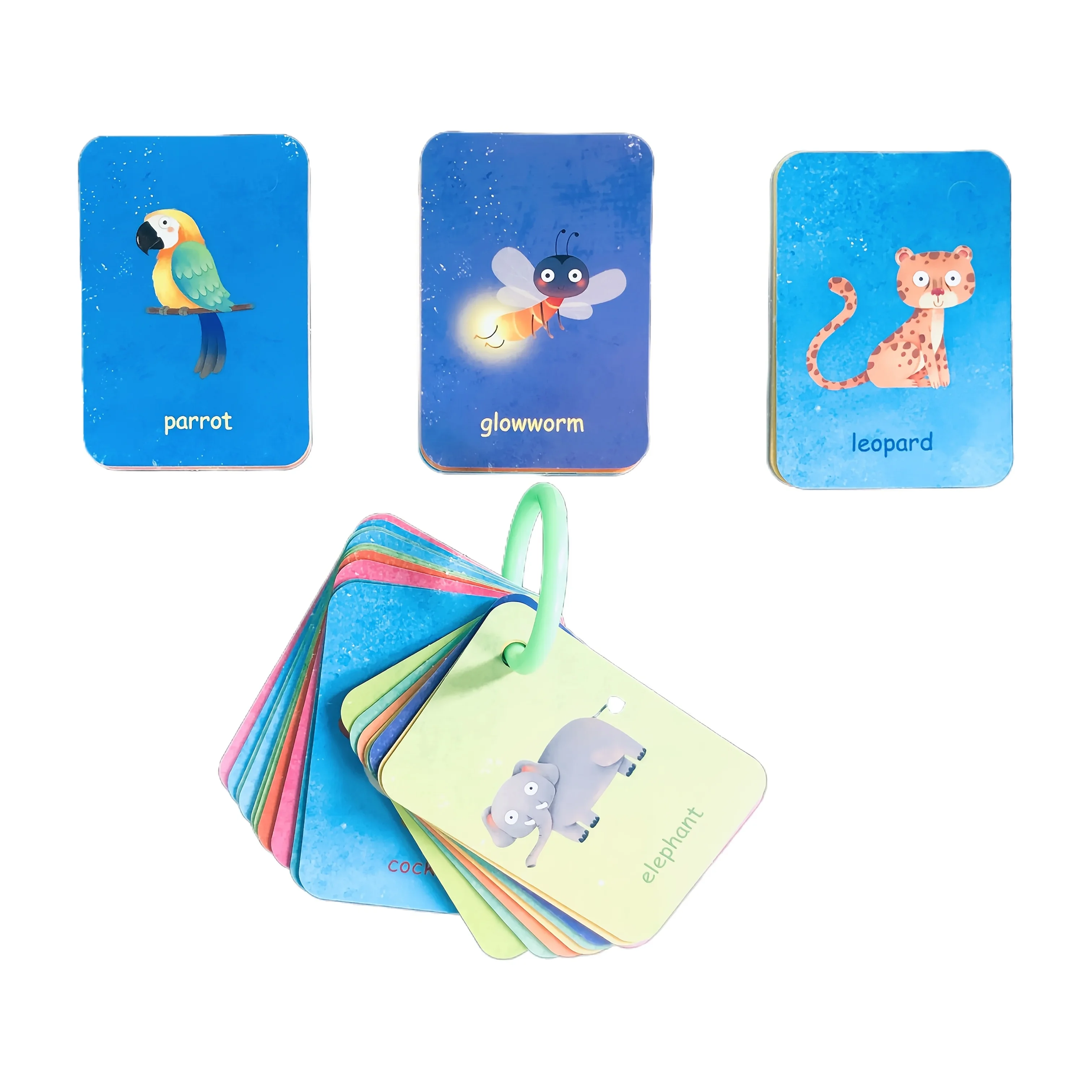 Cognitive bilingual word cards with fun memory tips for learning Chinese and English