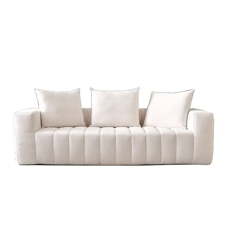 Compression  is suitable for small apartment living room 2025 new modern simple fabric cream wind tofu sofa