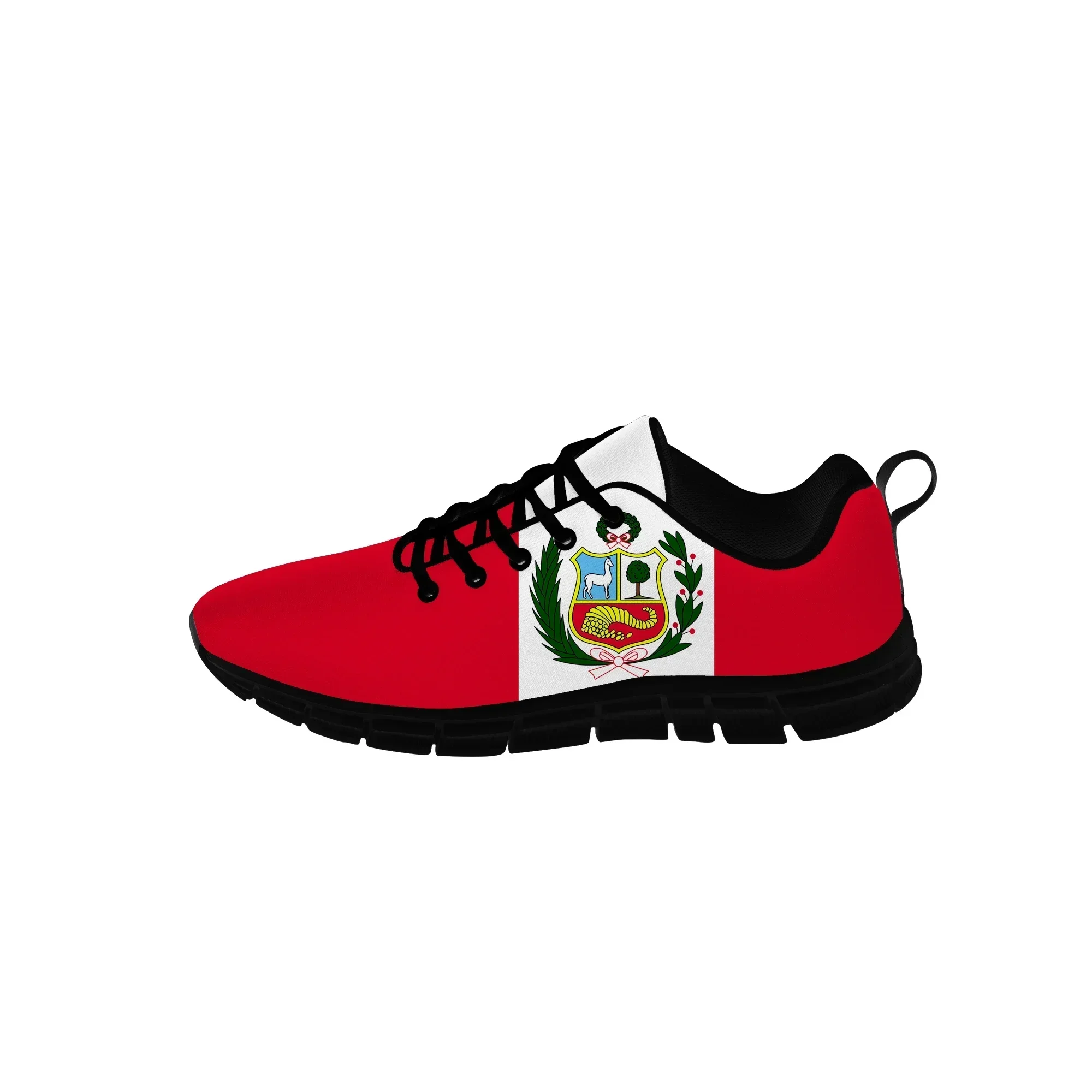 Peru Flag Low Top Sneakers Mens Womens Casual Shoes Cloth Canvas Running Shoes 3D Printed Breathable Lightweight Shoe