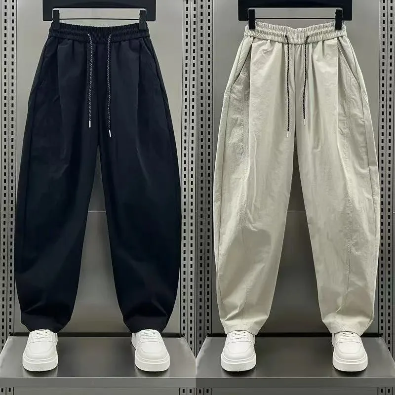 

2025 однотонные новые повседневные брюки в китайском стиле, бестселлер, износостойкие дышащие изогнутые ножи, свободный крой, прямой гарем Bombe