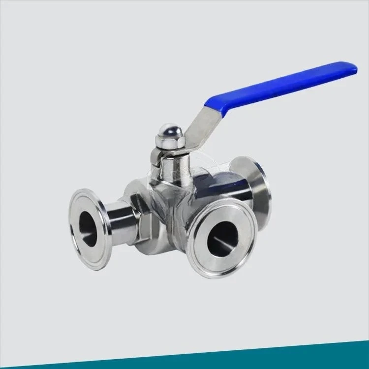 Sanitary manual clamp T-type three-way ball valve WQ84F-10P-25-50.5 clean and dust-free oil-free treatment