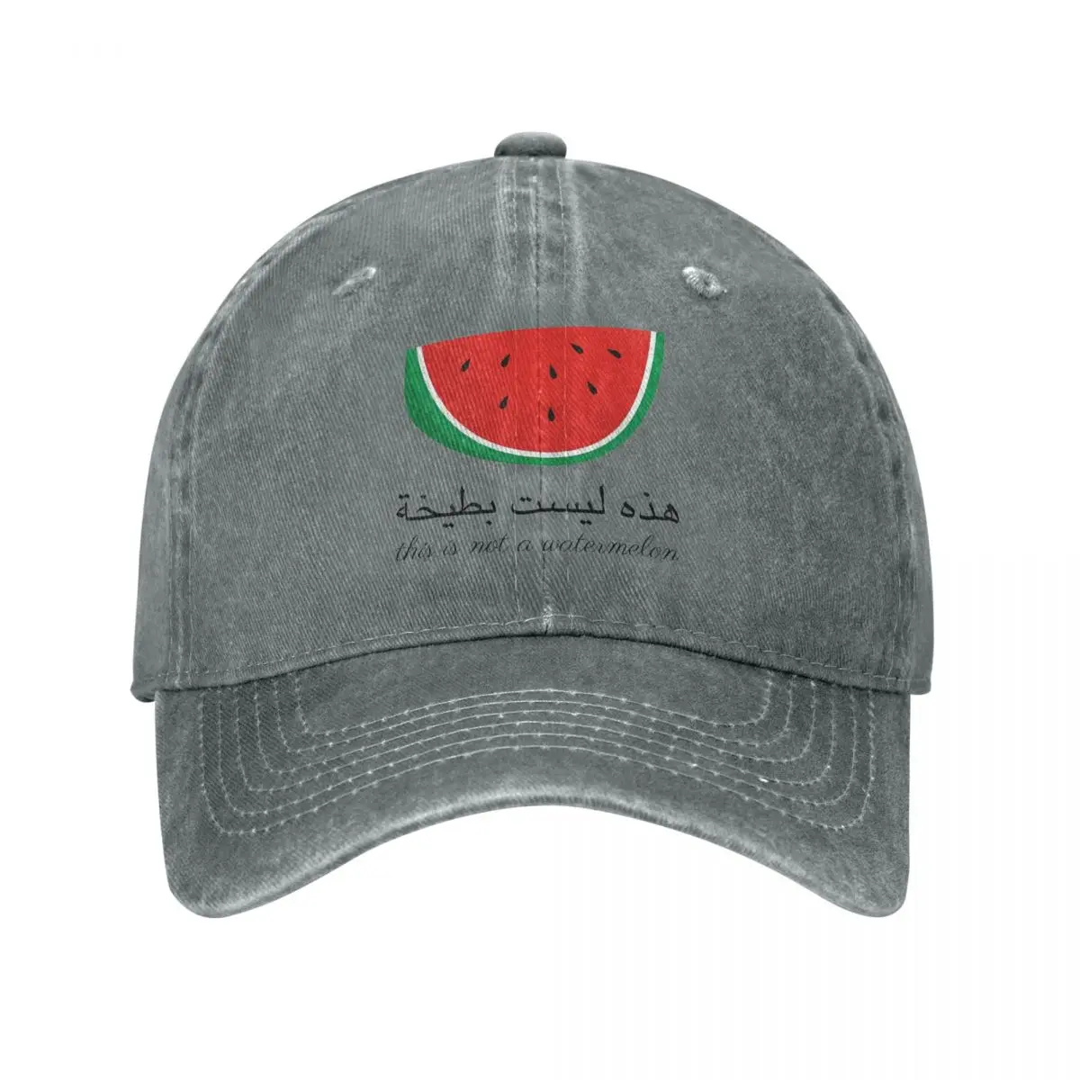 

Vintage This Is Not A Watermelon Baseball Cap Men Women Distressed Washed Casquette Dad Hat Magritte Watermelon Summer Caps Hat