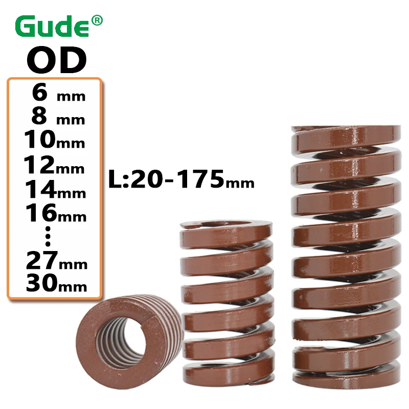 Die Mold Springs Compression Spring Heavy Load Brown Spiral Stamping Compression Spring Outer Diameter 6-30mm