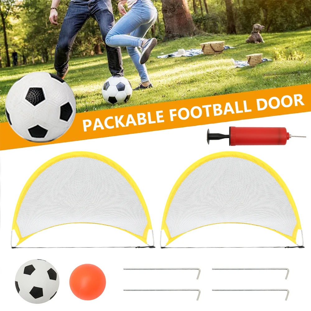 2Pcs Football Goals Portable Lightweight Goal Set for Training and Pickup Games Sports Foldable Pop-Up Dome Shaped Goals