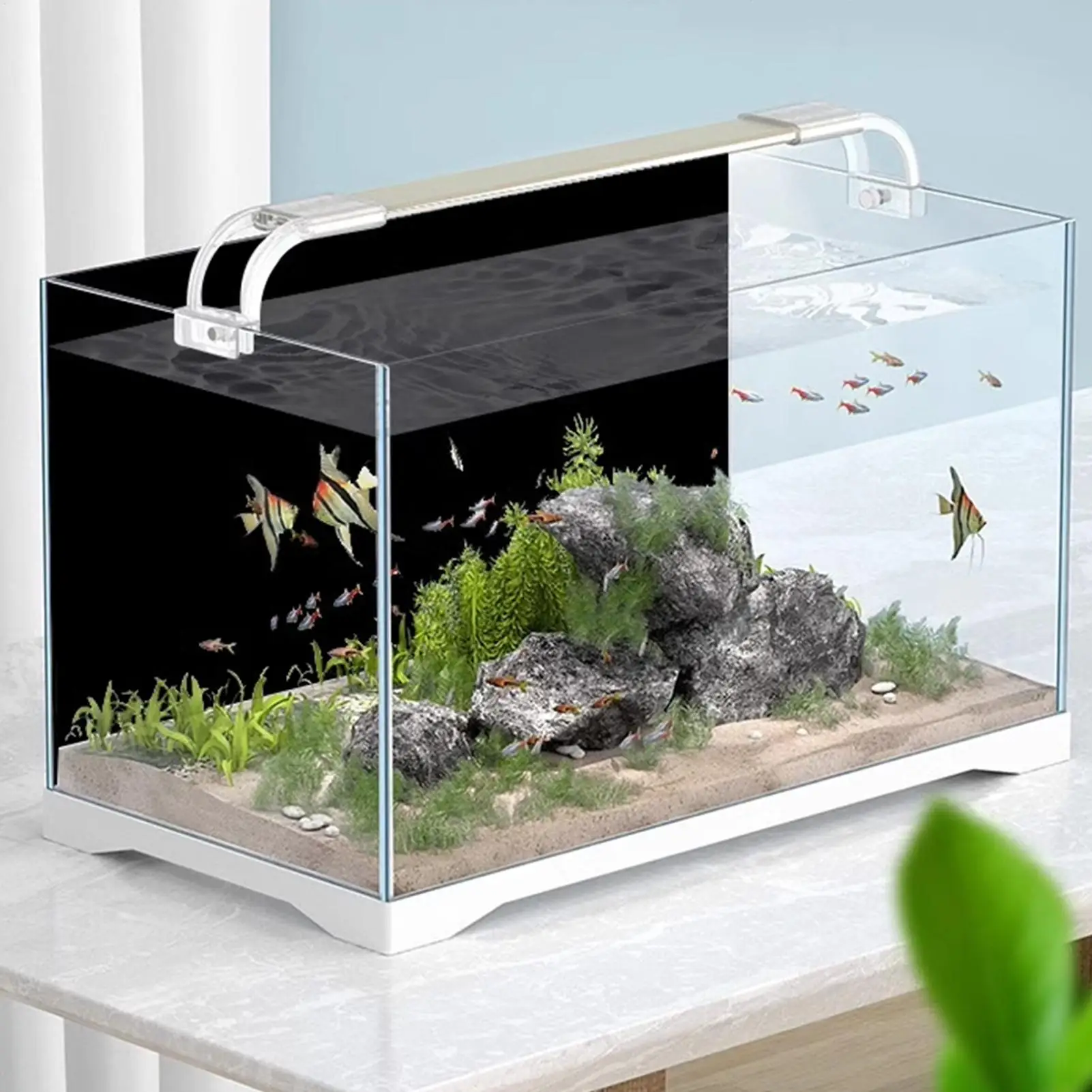 Fish Tank BackgroundSticker Black Static Cling Film Adhesive-Backed Film Wallpaper Aquarium Wallpaper Decorations