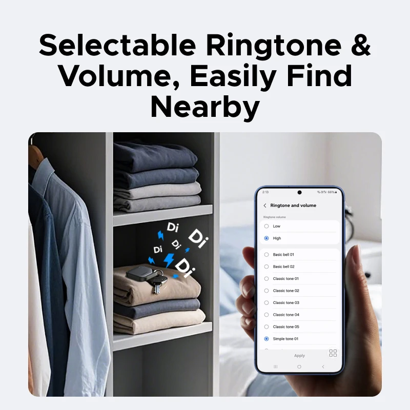 تعمل علامات تعقب بلوتوث مكونة من قطعتين من UGREEN مع تطبيق Samsung SmartThings (Samsung فقط)، علامة ذكية لفترة تشغيل 550 يومًا
