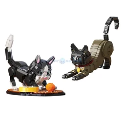 Siamese Cat Cow Cat Building Blocks MOC 66114 66097 Cute Animals Model Ideas Ornament Bricks Collection Toy Gift Kids Aldults