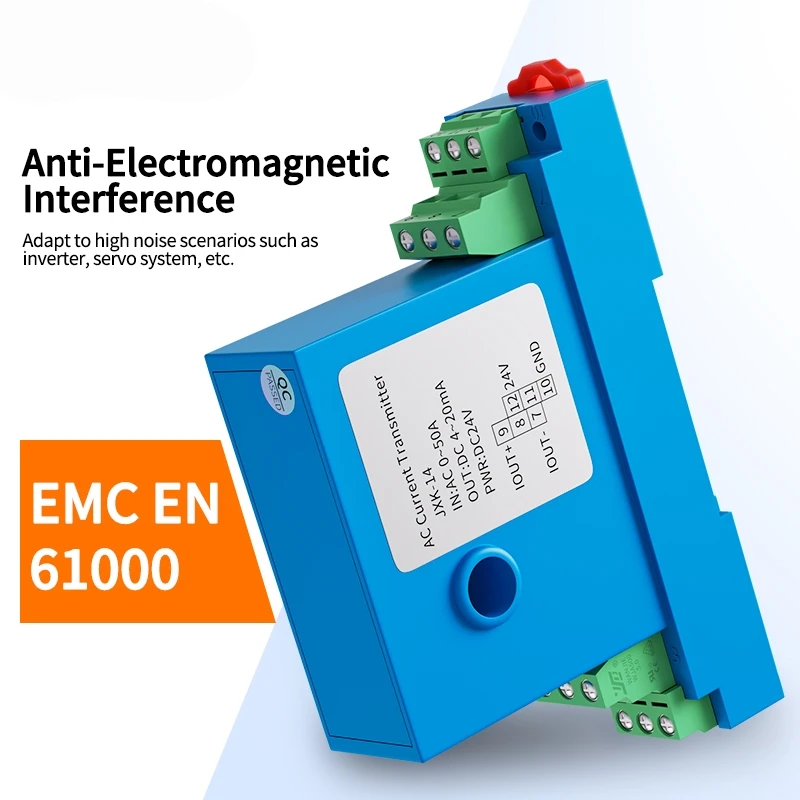 150A Hall AC/DC Current Transmitter 4-20mA 0-5V Output 0.2% Accuracy RoHS/CE Certified 35mm DIN Rail Mount