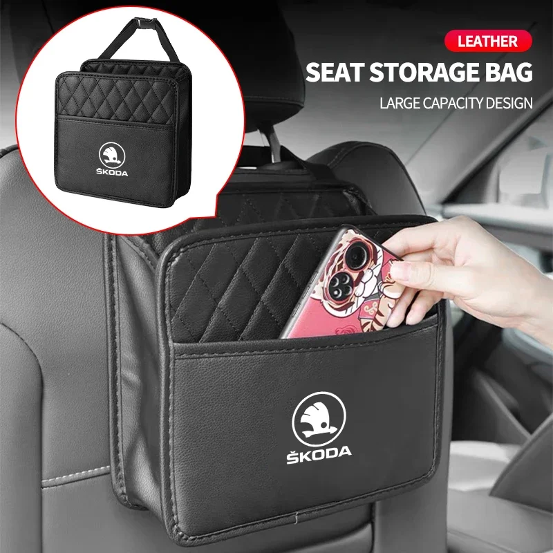 Car Seat Back Storage Bag Hanging Storage Bag For Skoda Superb 1 2 3 3U 3T 3V3 3V5 Fabia Octavia MK1 MK2 MK3 A5 A7 6Y NJ3 NJ5