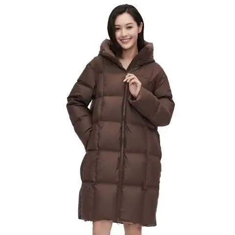 

Новая зимняя женская негабаритная пуховая хлопковая куртка для поездок на работу, повседневные прямые парки с капюшоном