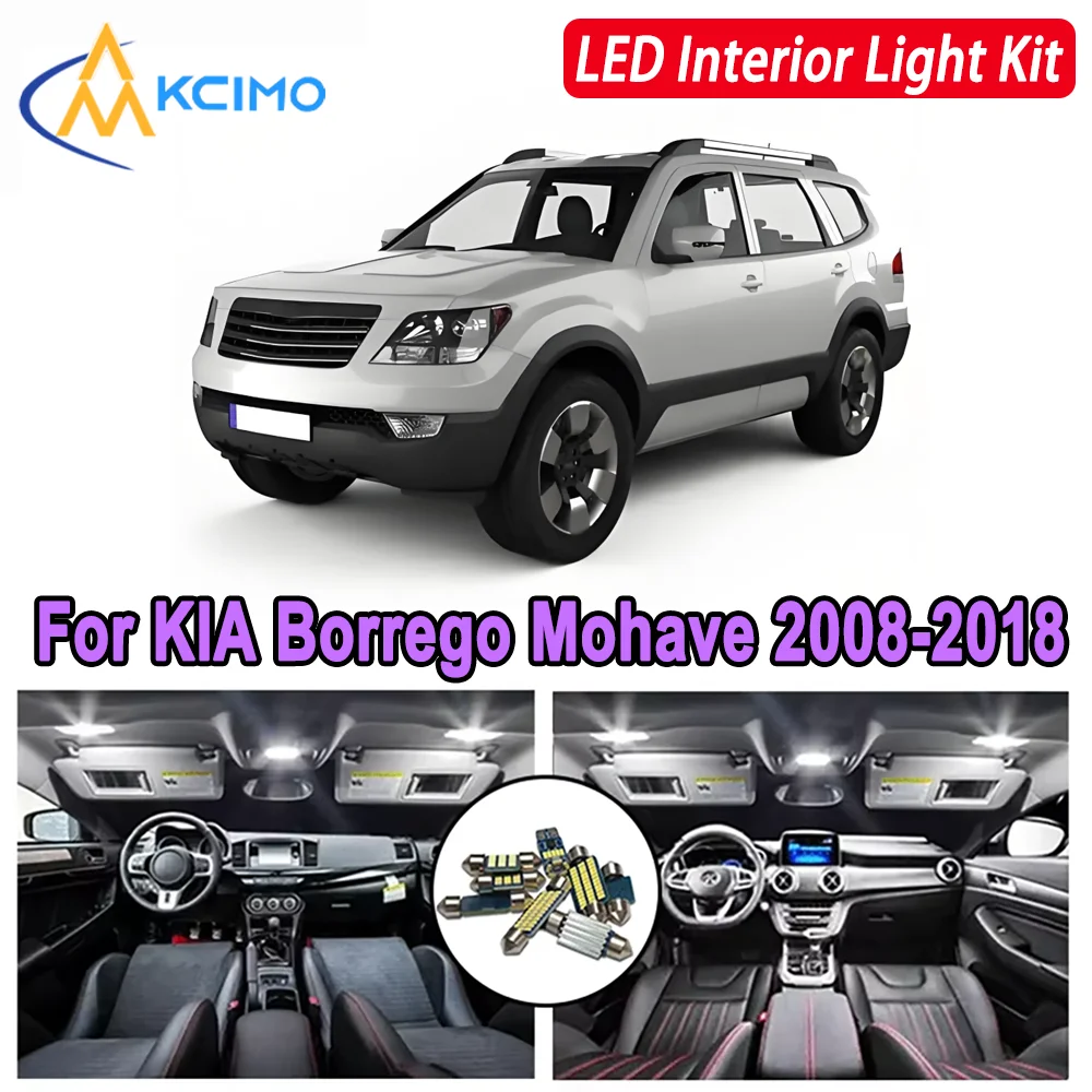 

Kcimo LED For KIA Borrego Mohave 2008- 2012 2013 2014 2015 2016 2017 2018 Premium Bright LED Interior Dome Map Trunk Light Kit