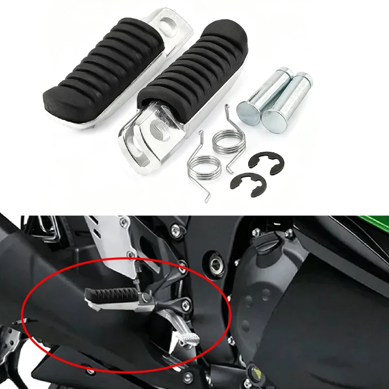 Motorcycle Rear Foot Pegs Footrest ‎Passengers Side Replacement Compatible For Kawasaki ZZR1100 Z1000/750 ZX9R