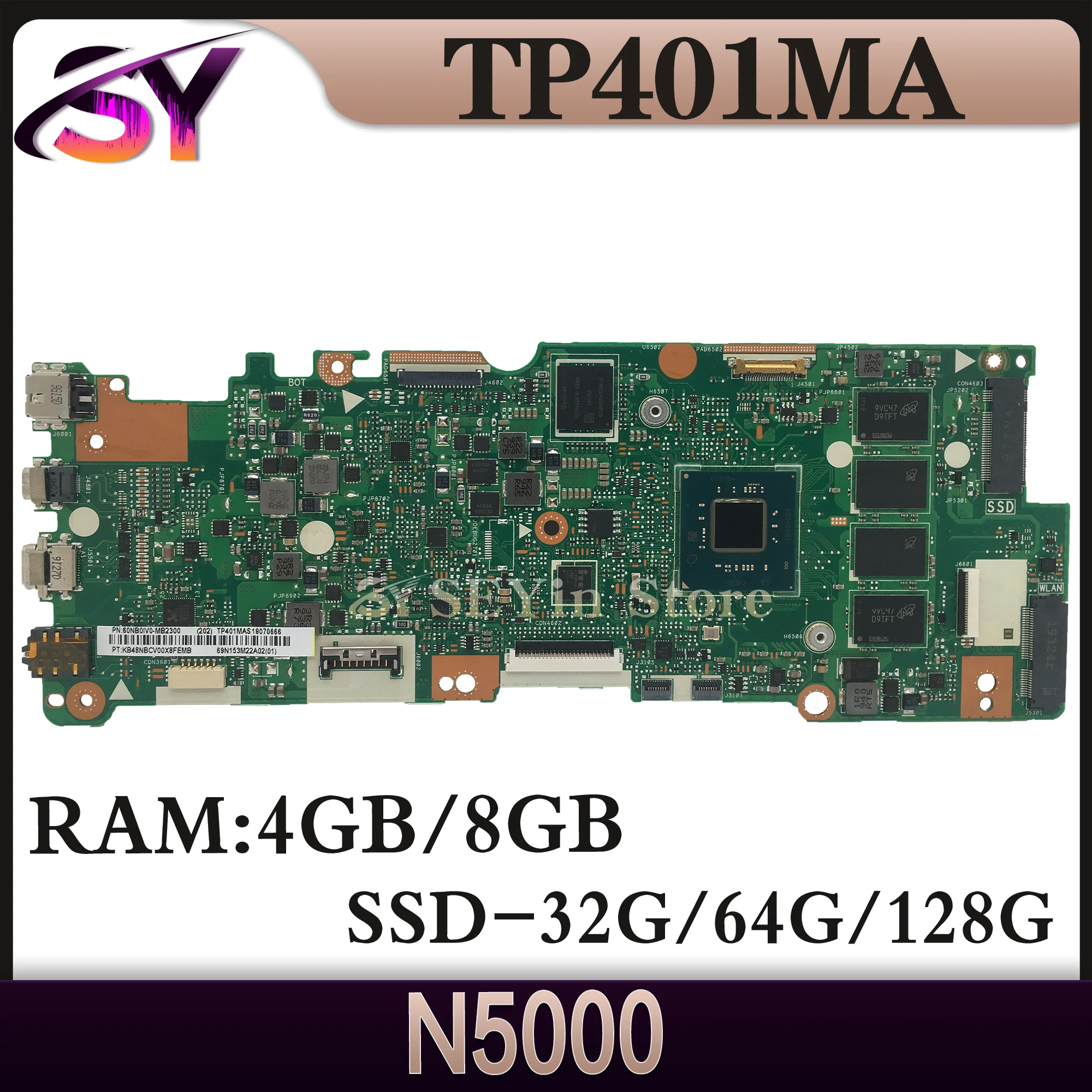 Placa base TP401MA TP401MAS TP401MARB TP401MAR R406MA J401MA placa base para ordenador portátil N4000/N5000 4GB/8GB-RAM SSD-32G/64G/128G