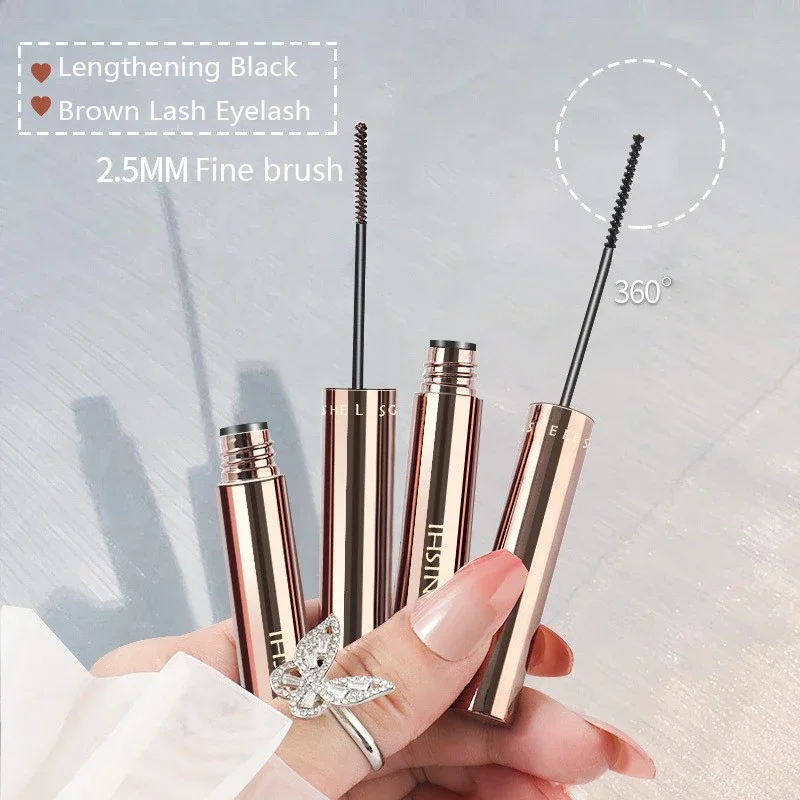 4D Silk Fiber Mascara Lengthening Thick Curling Waterproof 2.5MM Ultra-Fine Small Brush Head Enhance Eyelashes Cosmetics Makeup