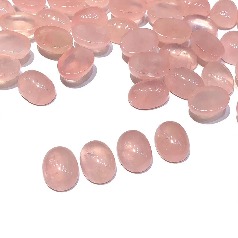 1pc Natural Stone Rose Quartz Pink Crystal Oval Shape Crystals Stones Gemstones Minerals Home