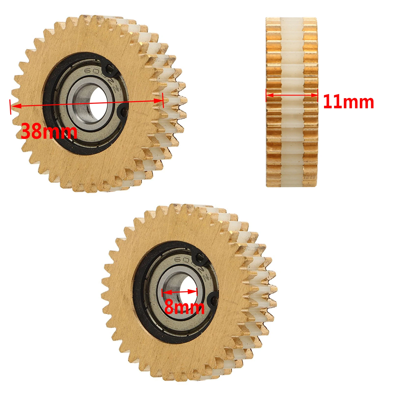 36T 38mm E-bike Gears Copper and Nylon Wheel Hub Motor Planetary Gears With 8mm Bearings For Bafang Motor Ebike Copper Gears