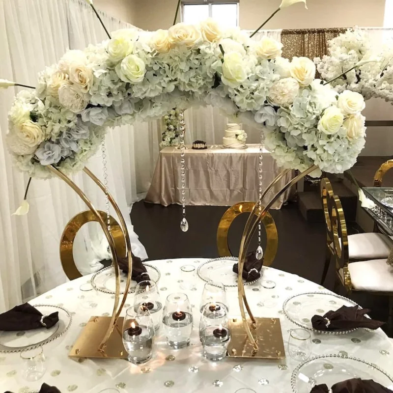 

Gold Wedding Arch Flower Stand MetalFlower Vase Table Centerpiece Wedding Table Decor Party Events Table Decor Wedding