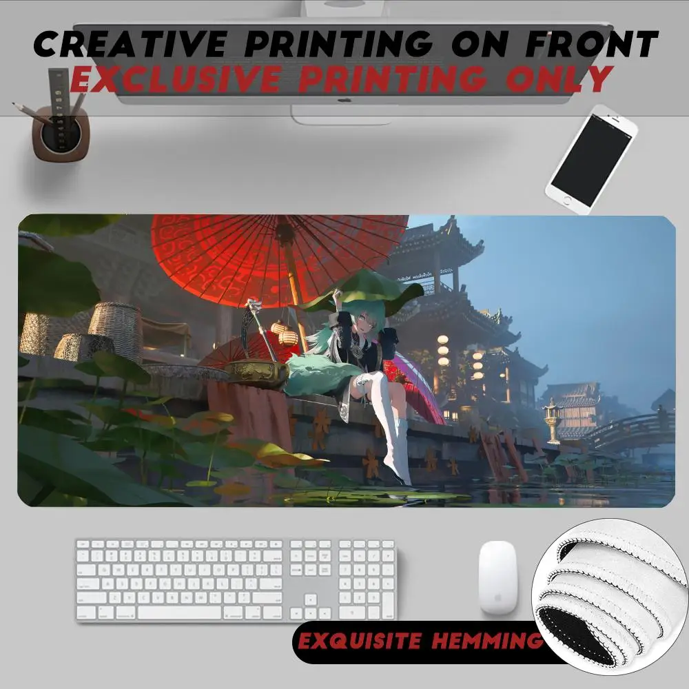 

Fashion Cute Huohuo Cool Honkai Star Game Mouse Pad Non-Slip Rubber Edge locking mousepads Game play mats for notebook PC computer