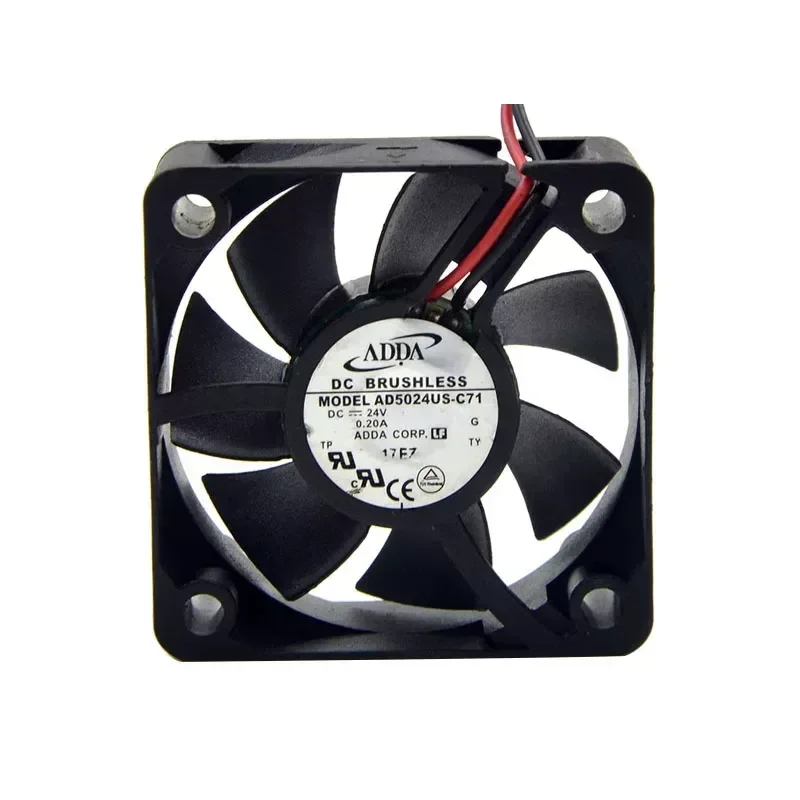 Original ADDA AD5024US-C71 24V 0.20A 5CM 5020 2-Wire Inverter Cooling Fan for Electronic Devices